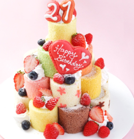 0以上 ロール ケーキ タワー 誕生 日 500 トップ画像のレシピ